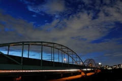 多摩川専用橋の日没