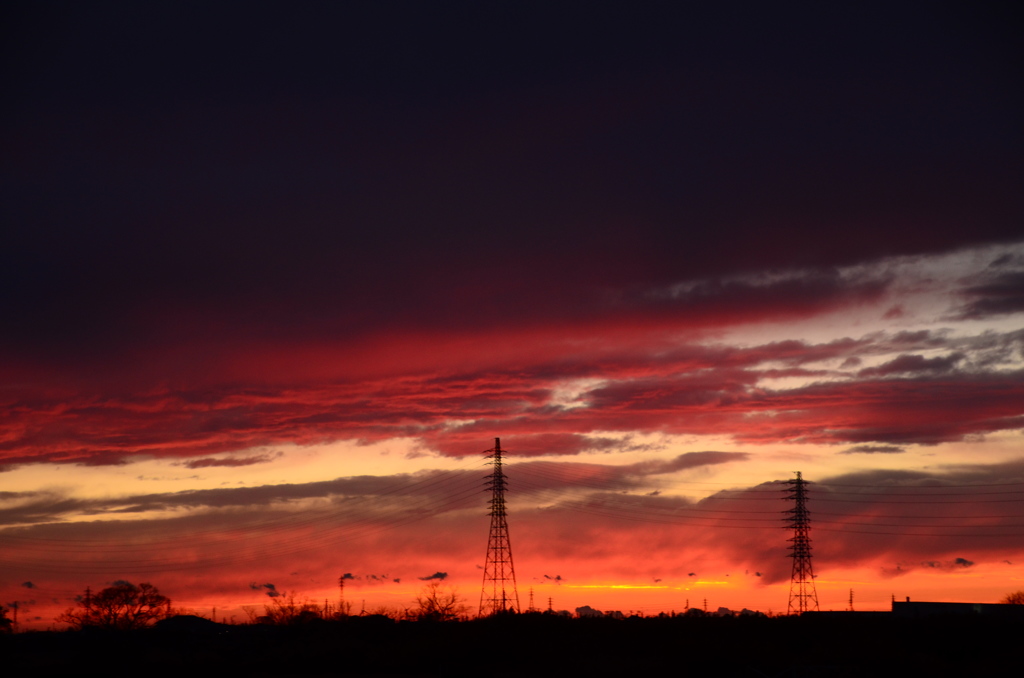 ちょっと怖い夕焼け