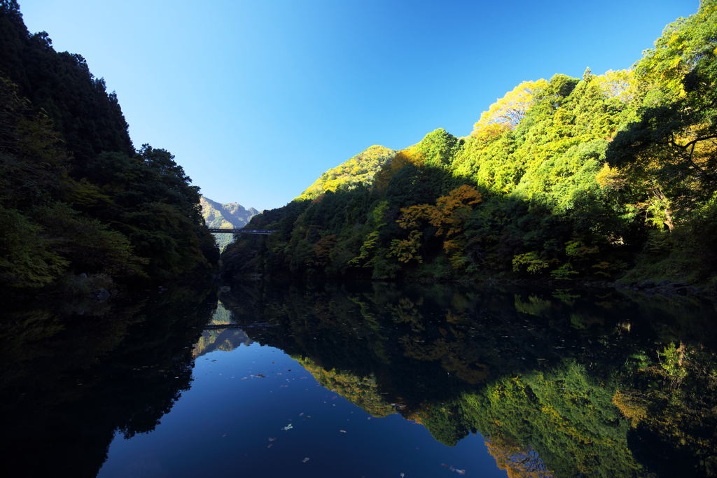 ダム湖の朝