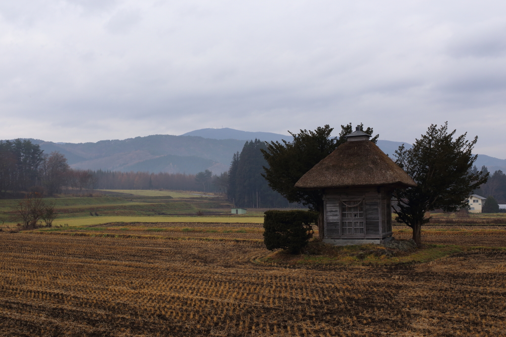 田んぼの中にひっそりと