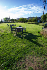 盛岡中央公園夕方に日差し