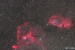 ハート、胎児星雲（IC1805＆1848）