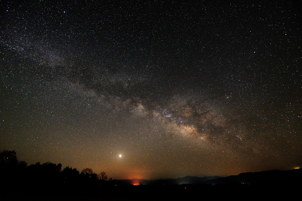 夏の銀河と明けの明星