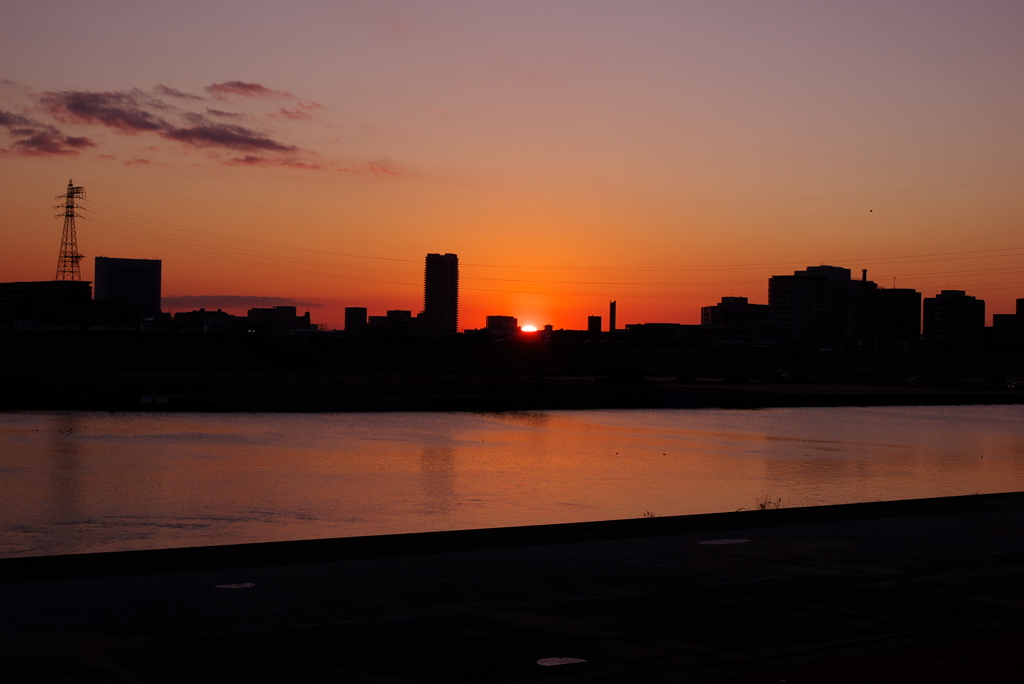 筑後川　夕景