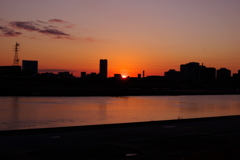 筑後川　夕景