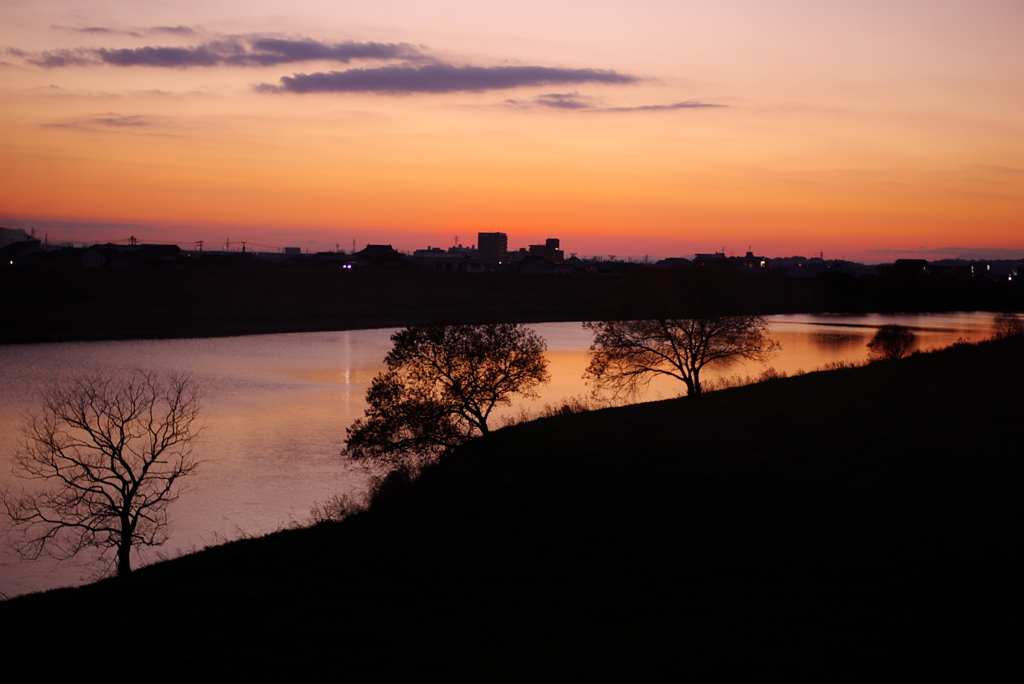 宝満川　夕景