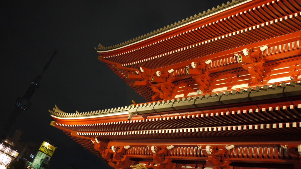 浅草寺からのスカイツリー