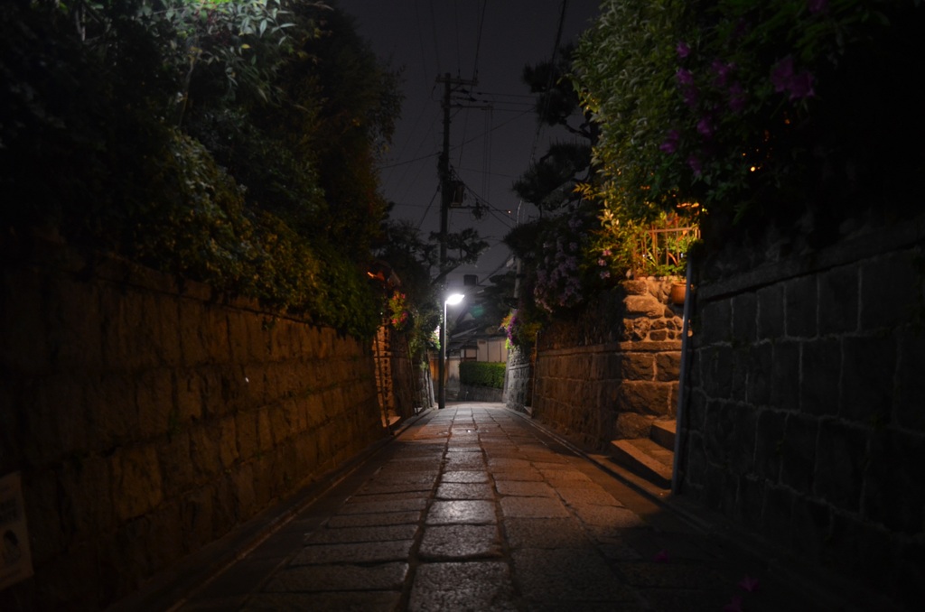 石塀小路とつつじ
