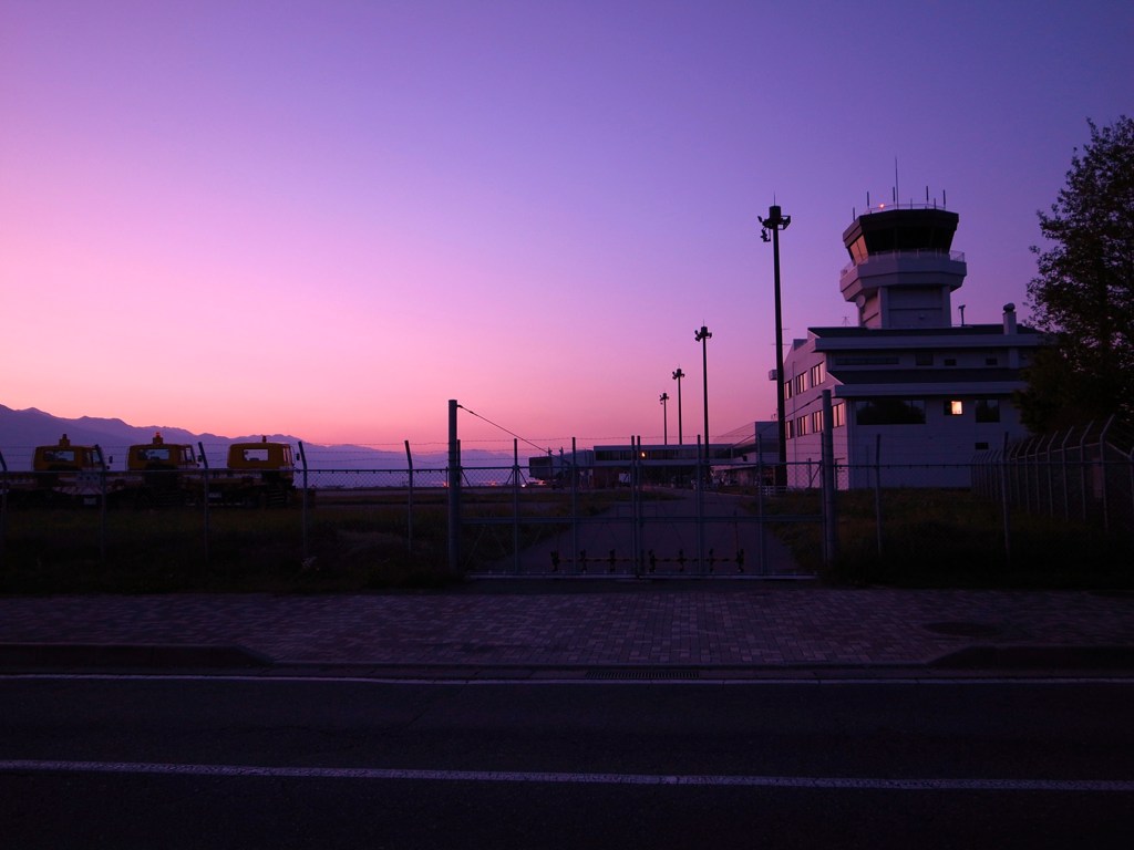 松本空港　夕焼け