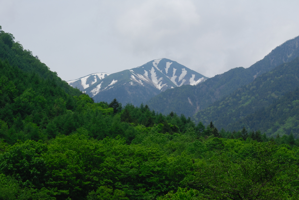 常念岳登山口にて