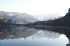 大正池の穂高連峰