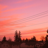 アパートからの夕日
