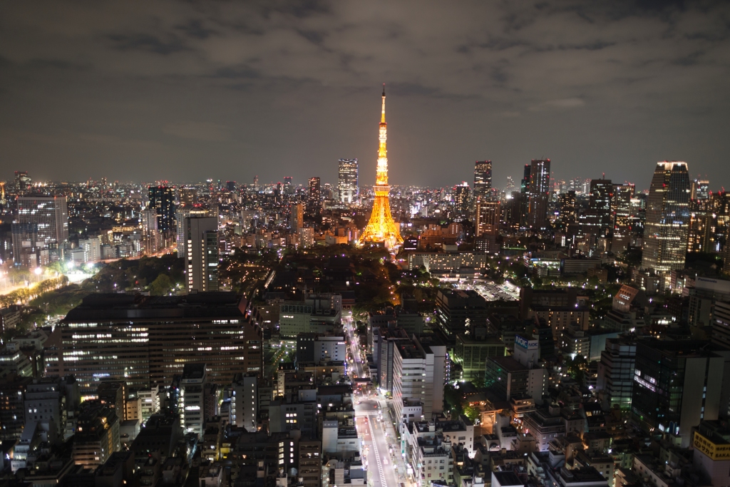 夜の東京摩天楼