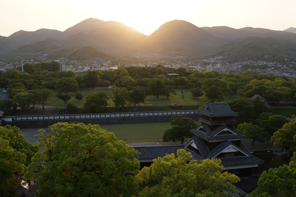 熊本城天守台にて