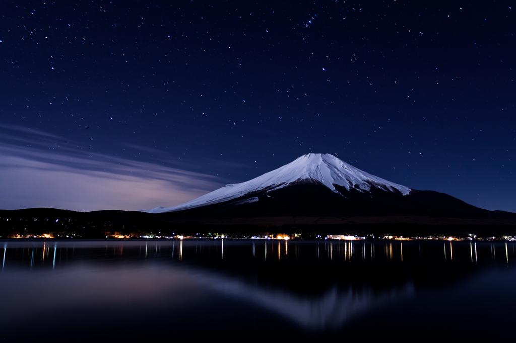 夜の冬空に