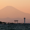 夕暮れ富士と裕次郎