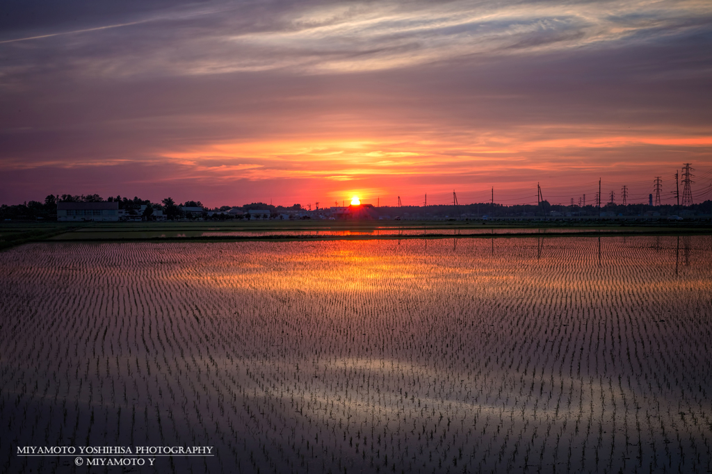 上越市の夕暮れ