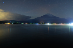 深夜の富士山…雪付属