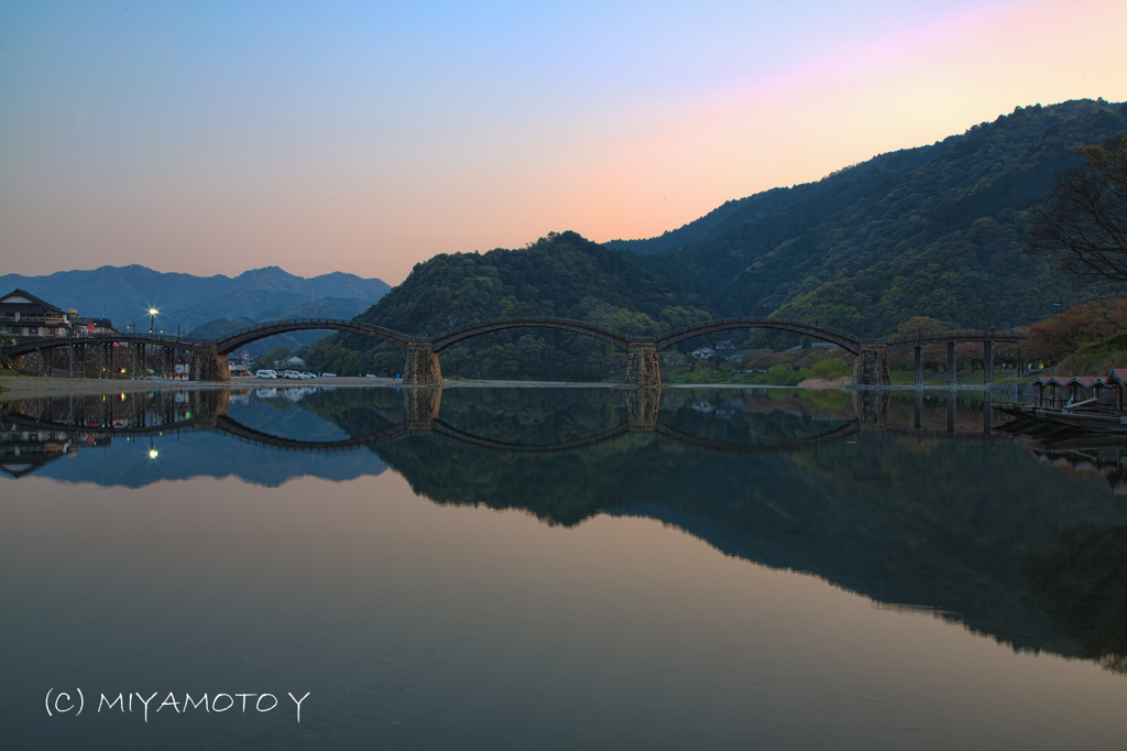 錦帯橋の夕景