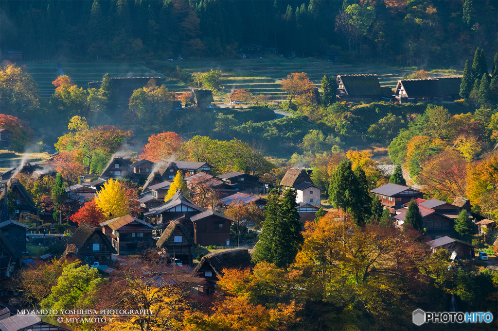 紅葉の白川郷