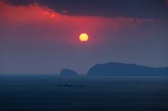 愛媛で見た夕陽