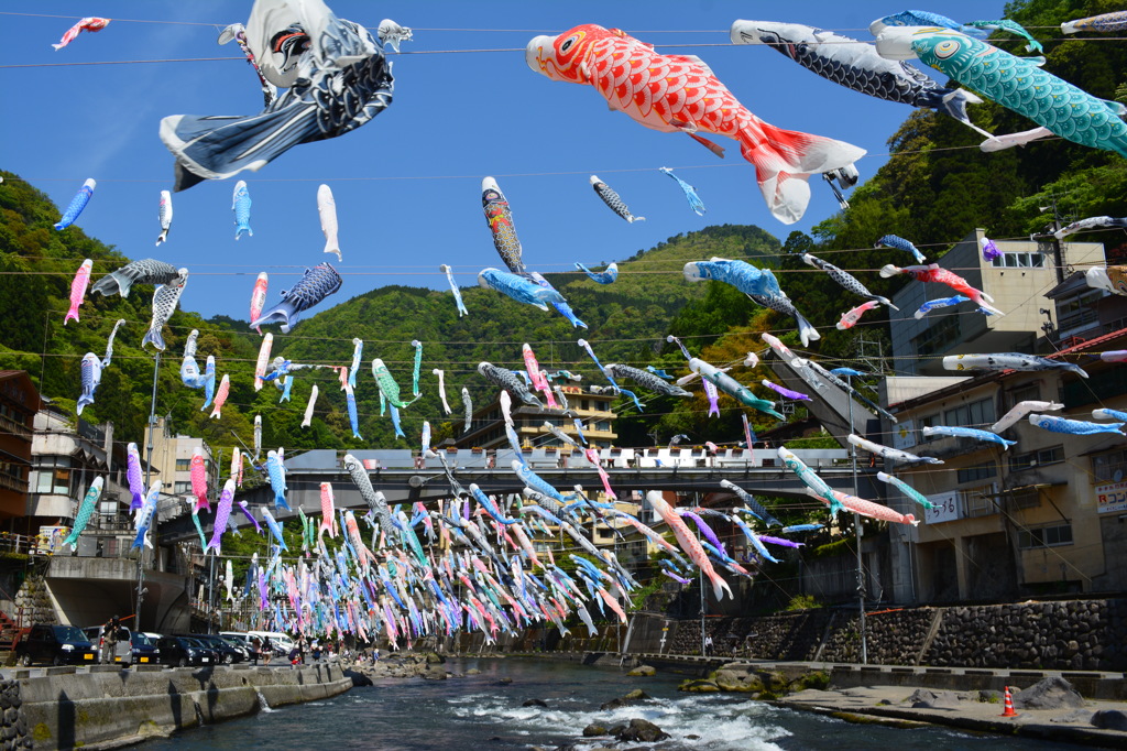 空に泳ぐ鯉のぼり