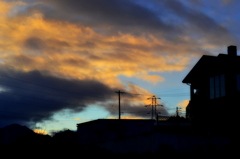 オレンジ色の雲