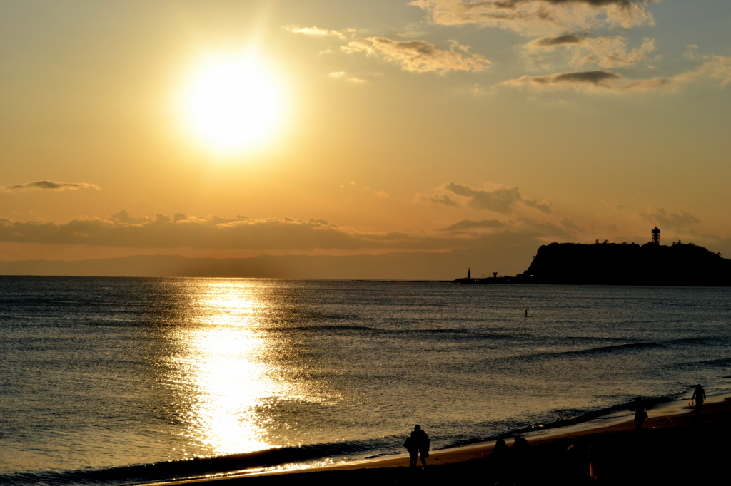 七里ヶ浜の夕陽