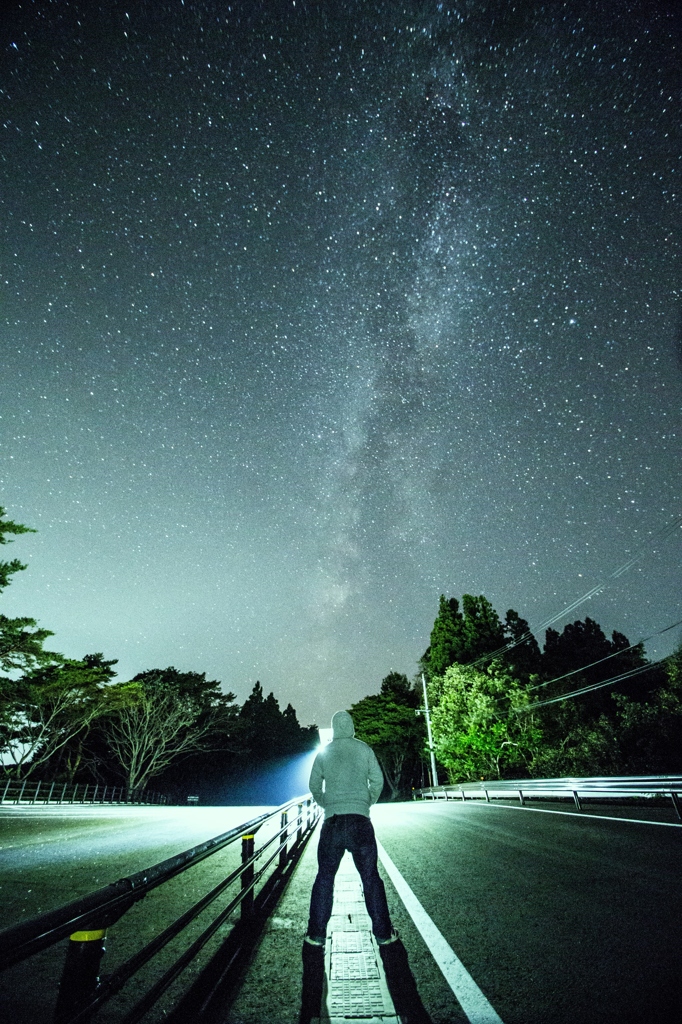 星空の下