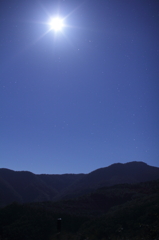 月明かりに照らされて