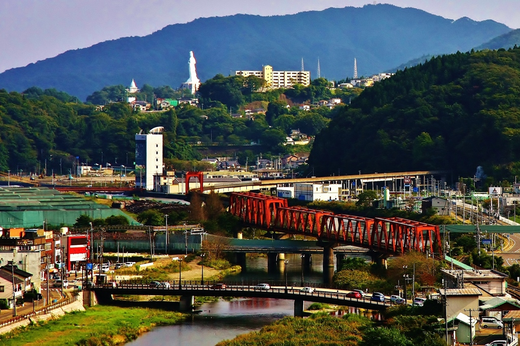 岩手県釜石市の街並み