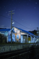 津軽石駅の夜