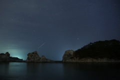 浄土ヶ浜と流れ星