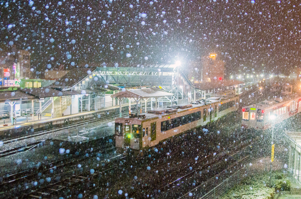 雪の三陸鉄道