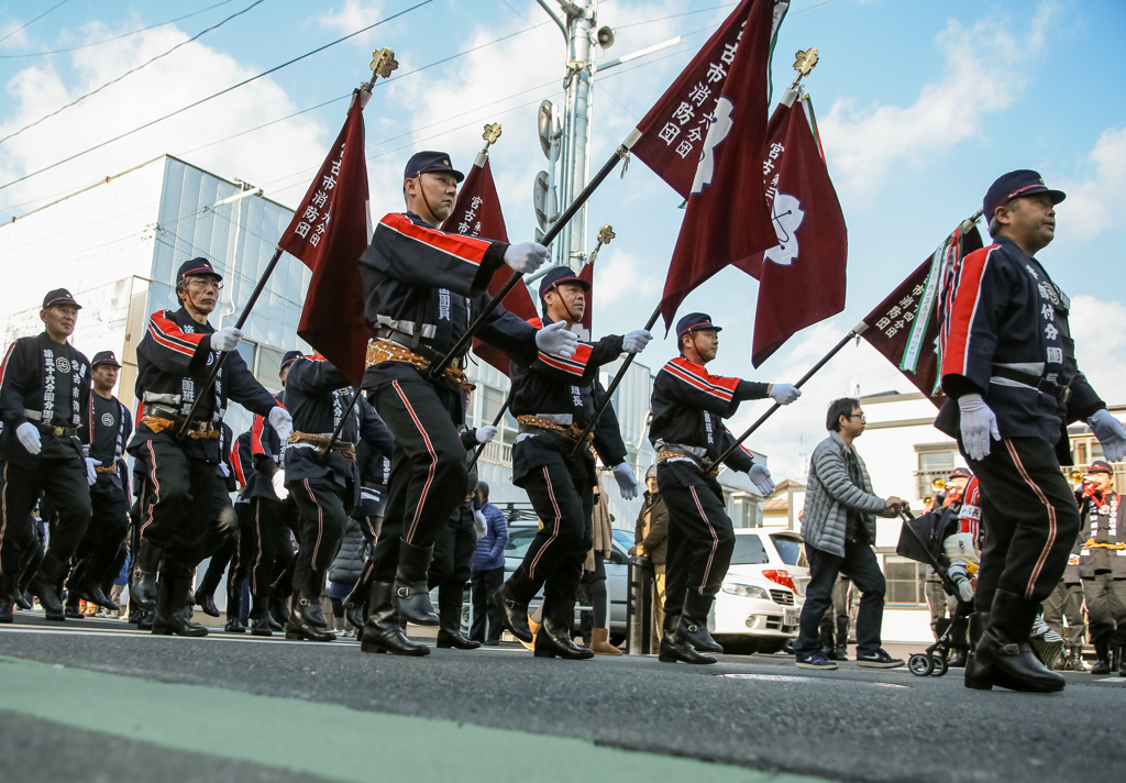 宮古市消防団出初式パレード