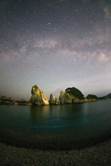 浄土ヶ浜と天の川と夜光虫