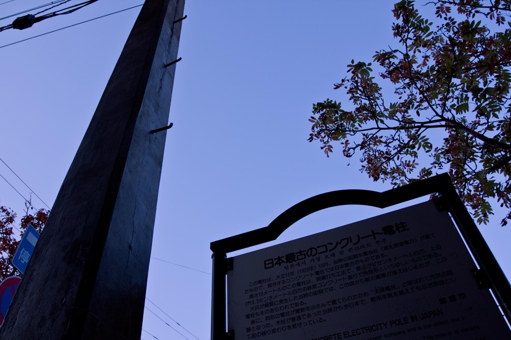 歴史のある電柱