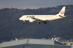 夕日に照らされて