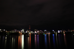 夜の千波湖