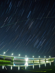 一色大橋とオリオン座