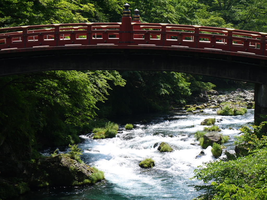 神橋　大谷川　水しぶき