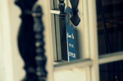The door is open.