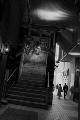 長い階段のある一角