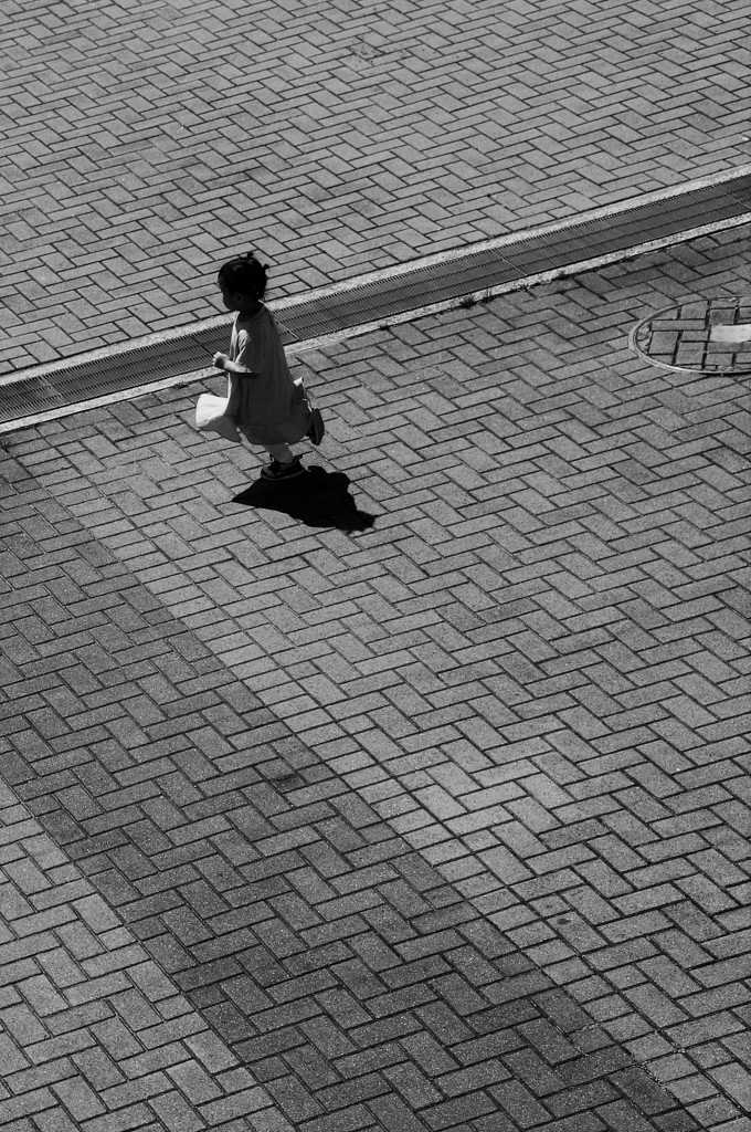 girl running away
