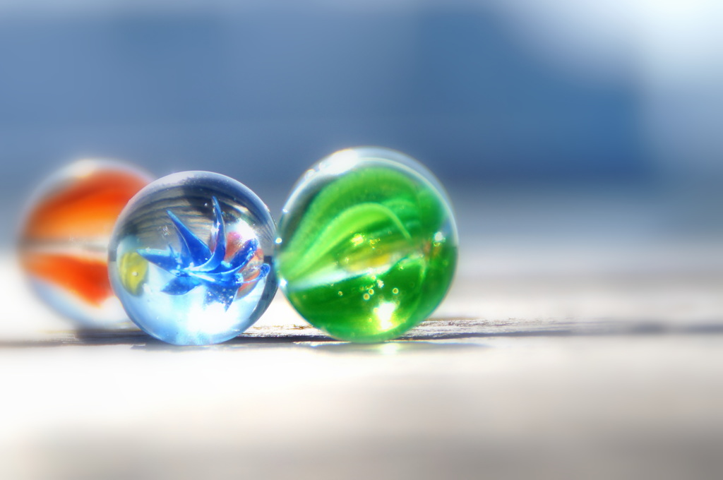 Blue flower in the glass