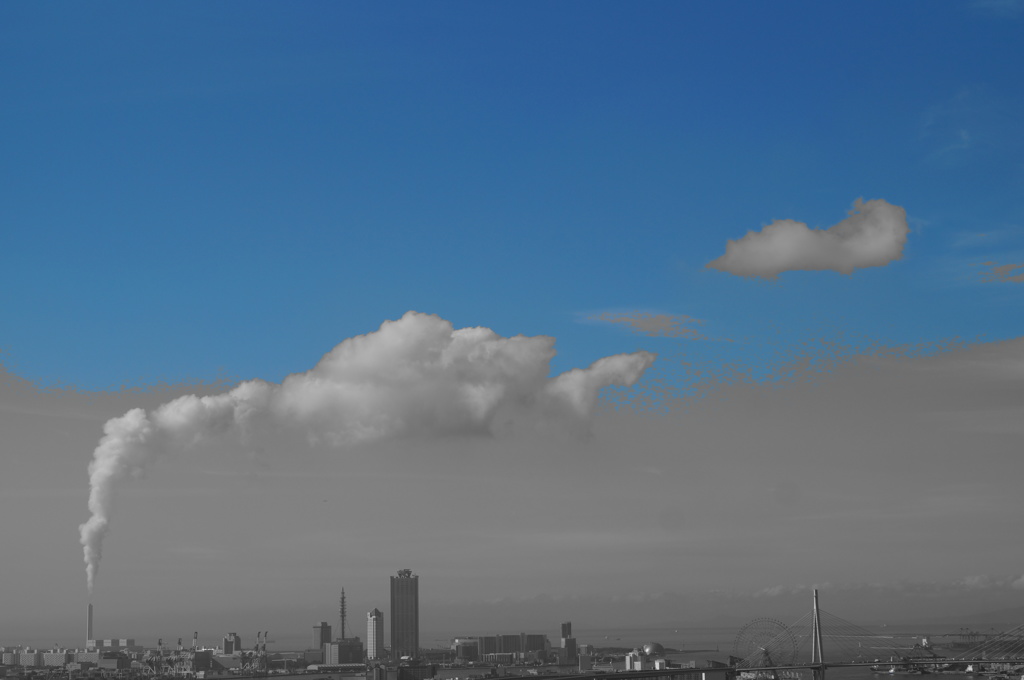 パートカラー・ブルーの朝