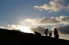 晴れ時々雪舞う日
