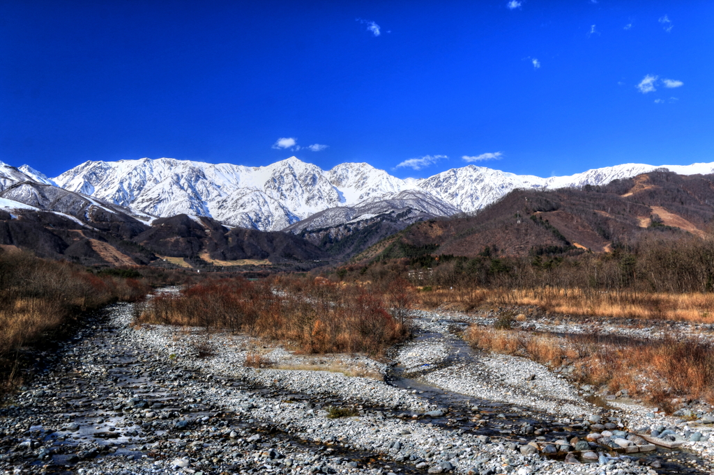 白馬松川橋からの風景