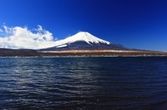 長池親水公園から山中湖の富士山