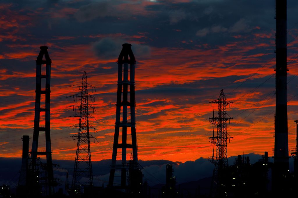 塩浜の夕景